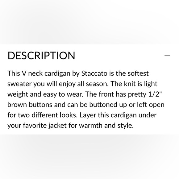 NEW- OVERSIZED STACCATO V-NECK CARDIGAN BUTTON SWEATER - Picture 6 of 7